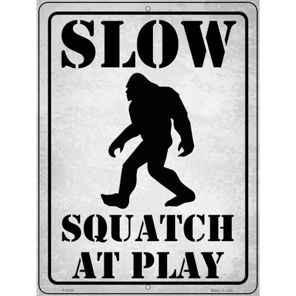 Slow Squatch At Play Novelty Metal Parking Sign Home & Garden:Home Décor:Plaques & Signs Style Your Walls